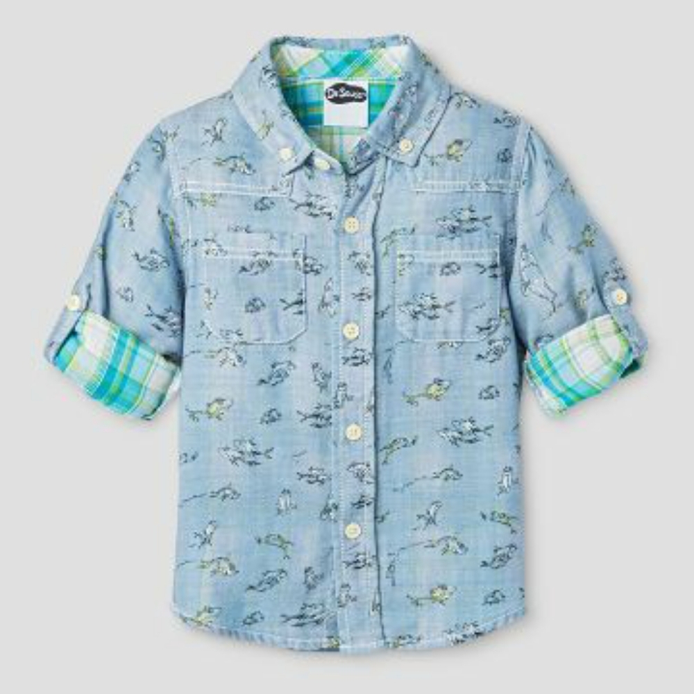 🎉HP🎉Dr.Seuss baby boy button down shirt 12m 🦕